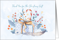 Christmas Gift Thank You - Gift with Holiday Foliage card