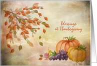 Thanksgiving Autumn Leaves and Pumpkins card