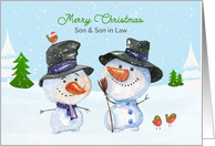 Son & Son in Law Christmas Snowmen card