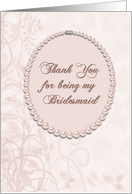 Thank You Bridesmaid Pearls card
