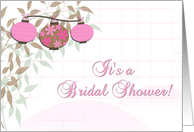Pink Lantern Bridal Shower Invitation card
