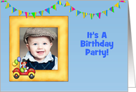 Clown Frame Birthday Photo Invitation card