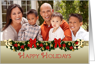 Happy Holidays, Decorated Garland, Christmas Photo Card