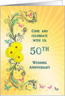 Invitation to a 50th Wedding Anniversary party card