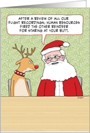 Santa Explains Reindeer Harassment Funny Christmas card