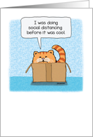 Cat Set the Trend for Social Distancing card