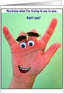 ILY Hand Man card