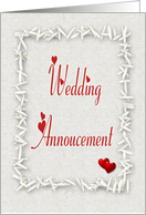 Wedding Announcment-Hearts’n Rice card