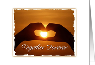 Invitation Engagement Party Together Forever Sunset And Heart card