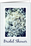 White Rose Bouquet-Bridal Shower-Elegant Floral card