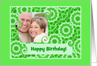 Birthday-Green Abstract Design-Photo Card