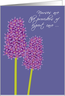 Nurses Day Purple Hyacinth Providers of Expert Care Givers of Hope card