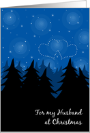 Romantic Christmas from Man to Husband Winter Forest Heart Stars LGBT card