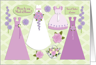 Paper Dresses Sister Maid of Honor card