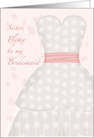 Sister Be My Bridesmaid Lace Shadow card