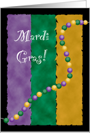 Mardi Gras Party Invitations Colors and Beads card