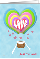 Love Balloon Marriage Announcement card