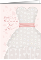 Lace Shadow Cousin Maid of Honor card