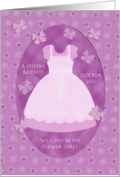 Purple Butterfly & Lace Flower Girl card