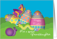 Granddaugther Easter Eggs Butterfly Whimsical card