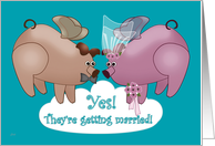 Couple’s Shower Invitations Flying Pigs card