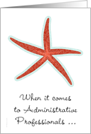 Administrative Professionals Day Seastar Starfish You’re a Star! card