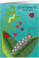 Summer Camp Thinking of You with Cute Beetles Bugs and Worms card