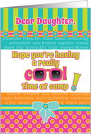 Daughter Summer Camp Thinking About You Fun Cool Colors and Sunglasses card
