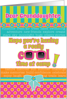 Granddaughter Summer Camp Thinking About You Fun Colors Sunglasses card
