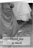 Maid of Honor Bridal Party Elegant Dresses Thank You card