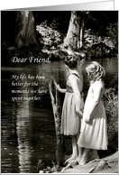 Two Little Girls Friendship Birthday Card