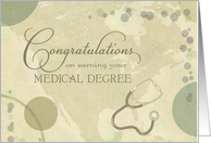 Medical Degree Congratulations Neutral Colors with Stethoscope card