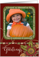 Grateful Greetings Scrapbook effect Thanksgiving custom photo card
