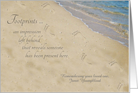 Footprints - Sympathy - Remembering your loved one w/customized name card