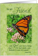 Friend Birthday Butterfly Scripture Verse card