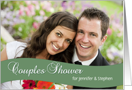 Couples Shower Invitation, Green - Custom Photo Card