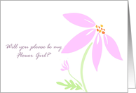 Be my Flower Girl Pink Daisy card