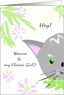 Be my Flower Girl Cat card