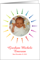 beautiful burst baby announcement (photo card) card