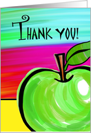 Thank You for Teacher’s Aide with Green Apple Painting card