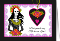 Mother in Law Invitation with Dia de Los Muertos Wedding Theme card