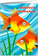 Persian New Year Nowruz Mobarak with Pair of Goldfish card
