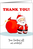 Custom Front Thank You for Christmas Gift with Cute Santa card