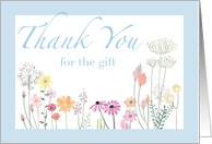 Thank You For Bridal Shower Gift with Garden and Field Flowers card