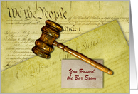 Passing the Bar Exam Congratulations Custom Front with Gavel card