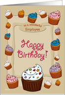 Happy Birthday Cupcakes - for Employee card