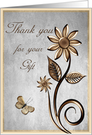 Thank you for your Gift Wedding Shower Flowers Butterfly card