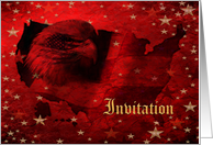 Invitation Eagle Scout Achievement Eagle USA Map Stars card