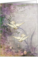 Thank You - Bridal Shower Gift - Doves - Flowers card