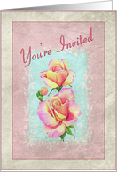 Engagement Party Invitation Roses Framed card